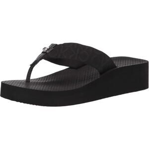 Calvin Klein Women Meena Platform Thong Flip Flop Sandals Size US 5M Black